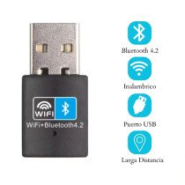 Micro Adaptador inalámbrico Bluetooth + WiFi usb | Celulibre Colombia ™
